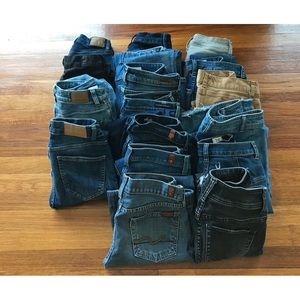 Free People, Frame, Pilcro, American Eagle 7 for all Mankind , CoH, Zara
